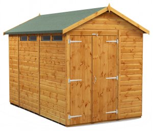 Power 10x6 Apex Secure Garden Shed - Double Door